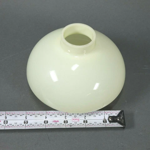 Vintage Art Deco Off White Outer Glass for Hurricane Oil Lamp 5" Wide 3.75" Tall Cover