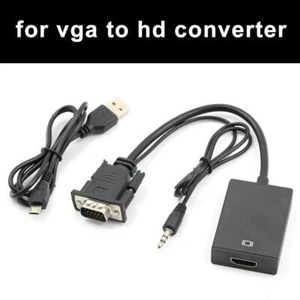 VGA-zu-HDMI-Konverter 1080P HD-Adapter USB-Stromversorgungskabe-\ - Bild 1 von 11