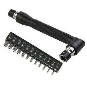 Right Angle Screwdriver with 12 Alloy Steel For Torx Bits for Various Tasks - Picture 1 of 12