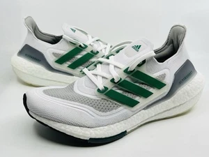 Adidas UltraBOOST 21 Primeblue White Green Running Shoes Mens FZ2326 Size 9 - Picture 1 of 8