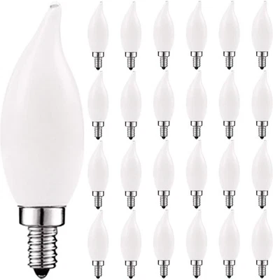 24x Luxrite LED Chandelier Light Bulb E12 Dimmable 40W 2700K 360lm Flame Tip UL - Image 1 of 4