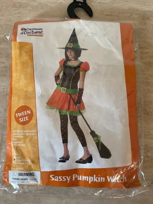 Sassy Pumpkin Witch Tween Kids Girls Halloween Costume Size Large 10-12  - Image 1 of 4