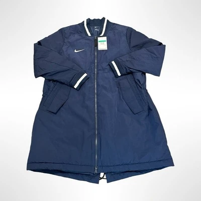 Nike Sportswear Padded Parka Jacket Full Zip Women's XL Long Length Navy - Image 1 of 4