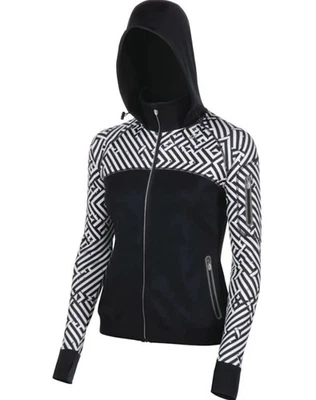 ASICS Mujer Lite-Show Invierno Cremallera Completa Sudadera con Capucha Chaqueta Laberinto/Impresión Geográfica, Mediana Foto 1 de 4