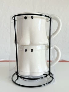 Target Bullseye 2pk Stackable Ceramic Ghost Espresso Mugs Halloween 2025 NEW - Picture 1 of 2