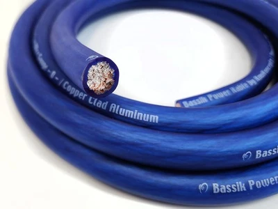 KnuKonceptz Bassik Blue 0 Gauge Amplifier Battery Ground Wire TRUE 1/0 AWG 10Ft Foto 1 de 4