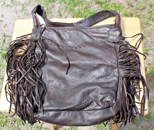Margot Large Genuine Leather Black Pebbles Hobo Tote VINTAGE - Picture 1 of 9