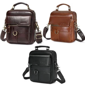 Herren-Schultertasche aus echtem Leder Kuriertasche Aktentasche Umhängetasche Reisehandtasche - Bild 1 von 31