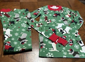 Hanna Andersson Pajama Set Girls/Boys Multicolor 2 Piece Long Sleeve Dogs Size 8 - Picture 1 of 7