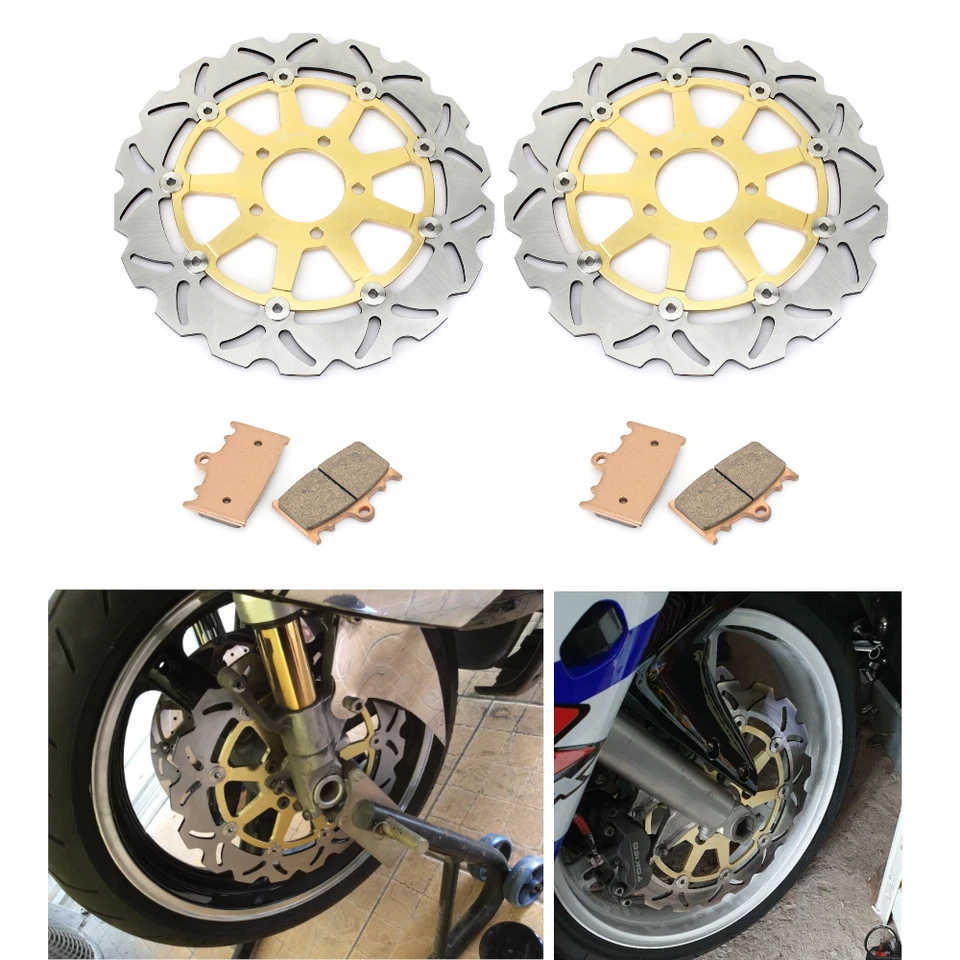 Front Brake Disc Rotors Pads FOR Suzuki GSXR 600 750 2000-2003 TL1000S 1997-2001 Foto 1 de 4