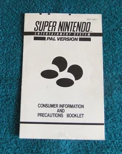 SUPER NINTENDO / SNES BROSZURA INFORMACJI DLA KONSUMENTÓW I ŚRODKÓW OSTROŻNOŚCI * SNSP-UKV-1 - Zdjęcie 1 z 2
