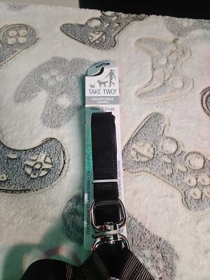 Extensión de correa ajustable Petmate perro/mascota dos cables de 1" en negro. Perros medianos grandes Foto 1 de 4