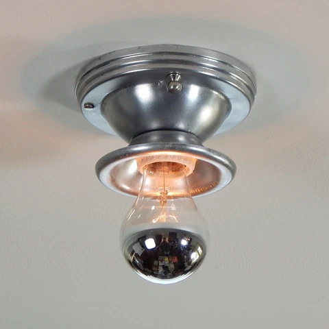Vintage Aluminum Flush Mount Ceiling Light Fixture Cover