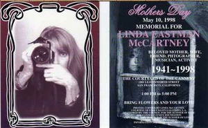 Original LINDA EASTMAN McCARTNEY MEMORIAL flyer SF John Handy Terry Garthwaite - Picture 1 of 1
