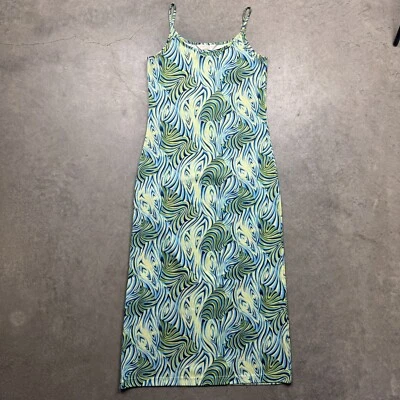 Vestido De Colección Express Tricot Cambio Para Mujer S Verde Usado Midi Sin Mangas Remolino Foto 1 de 4