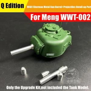 Q Edition US Medium M4A1 Sherman Tank canna di pistola in metallo + gusci per Meng WWT-002 - Foto 1 di 3
