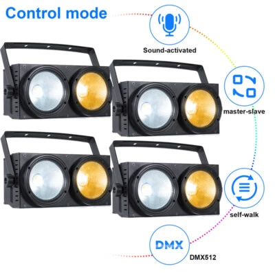 Iluminación de escenario Dos ojos COB Par Luz 200W LED DMX DJ Audiencia Relleno ciego Foto 1 de 4