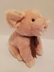 Gund - Animal Alley Gibbler Pink Stuffed Pig Plush w/ Bow Toys R Us Soft - Picture 1 of 8