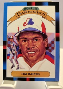 1987 Tim Raines Leaf Donruss Diamond Kings #2 HOF
