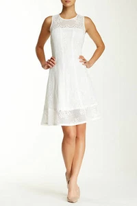 Nanette Lepore Sz 14 Sleeveless Lucy Lace Ivory A-Line Princess Dress  $148 - Picture 1 of 7