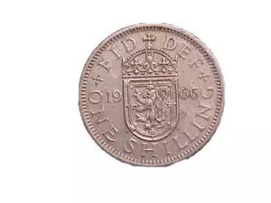 1966 GREAT BRITAIN ELIZABETH II 1 SHILLING KM# 904 - HIGH GRADE CIRC! -d9910xux - Picture 1 of 2