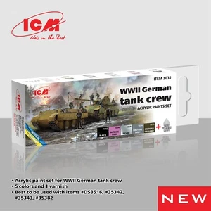 ICM 3032 Acrylfarben Set für WWII Deutsche Panzerbesatzung grau rot braun grün schwarz - Bild 1 von 21