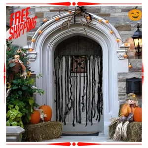 FestiCorp 2Pcs Halloween Door Doorway Curtain Decorations Indoor Scary Halloween - Picture 1 of 7