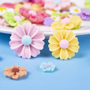 Craft DIY Mixed Color Flatback Resin Daisy Flower Cabochons Charm 10mm 14mm 22mm - Picture 1 of 6