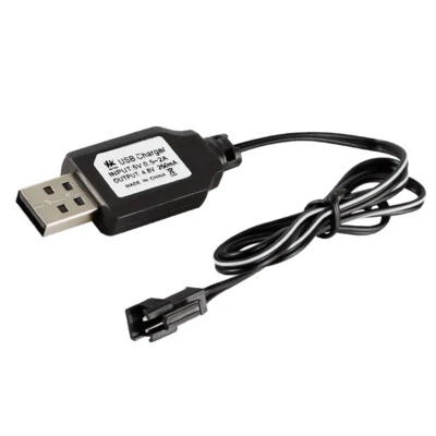 MARKENLOS Cavo di ricarica USB nero con connettore SM 4.8V NiMH RC batteria per escavatore RC