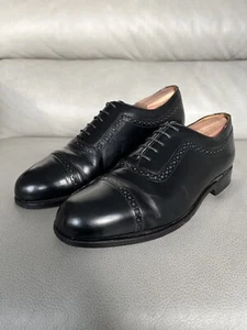 Bostonian Crown Windsor Mens Size 9D/B Black Oxford Cap Toe Brogue Made in USA - Picture 1 of 15