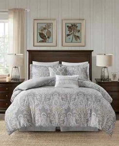 Harbor House 6-PC Comforter Set, Hallie 100% Cotton Cal King, Grey, CAL KING - Picture 1 of 18