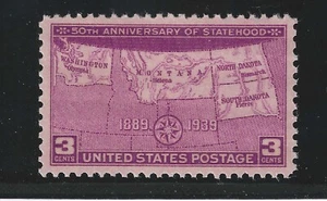SELLO DE ESTADOS UNIDOS #858 — ESTADO 3c — XF-EXCELENTE -- COMO NUEVO - GRADO 95 - Imagen 1 de 2