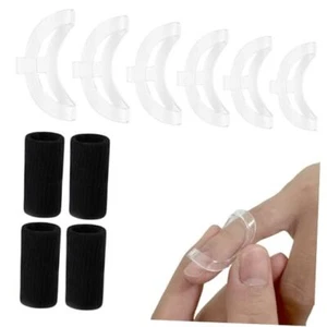 10Pcs Clear Oval Finger Splints & Sleeves Kit, 6 Graduated Size 4,5,6,7,8,9 - Picture 1 of 7