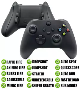 Black Modded Reflex Buttons Rapid Fire Modded Controller for Xbox Series X S - Picture 1 of 8