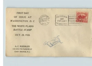 Battle of WHITE PLAINS, 1926 # 629 ROESSLER Cachet, First Day of Issue - Picture 1 of 1