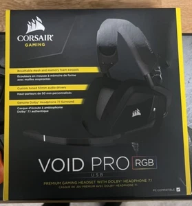 Corsair Void Pro RGB Surround Carbon Headband Headsets for Multi-Platform USB - Picture 1 of 4
