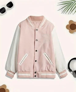 PINK LETTERMAN GIRLS JACKET LETTER B, SIZE MEDIUM - Picture 1 of 1
