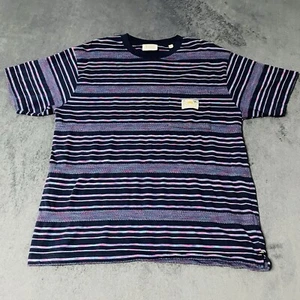 SCOTCH SODA Shirt Men 2X Blue Pink Stripe Short Sleeve Endless Summer Pocket Tee - Picture 1 of 6