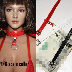 1:6 Scale White Red Collar Leather Accessories for 12 Inch Female Figure Decor - Picture 1 of 6