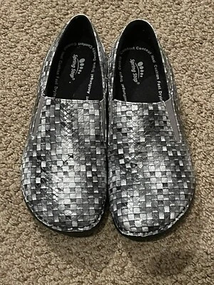 Zueco de trabajo Spring Step Ferrara tejido gris para mujer talla 8 Foto 1 de 4