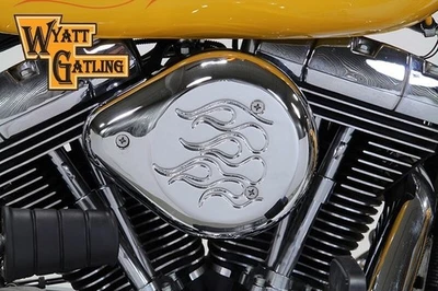 Conjunto de filtro de aire V-Twin 34-1622 cromo flameado Wyatt Gatling Foto 1 de 3