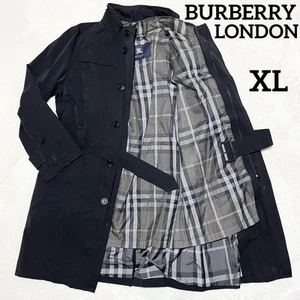 Burberry London Trench Coat Nova Check Liner Polyester Black LL Men's from Japan - Picture 1 of 24