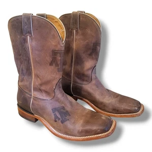 Botas de Vaquero Nocona Texas A&M Cuero Marrón Para Hombre Talla 13 D Puntera Cuadrada - Imagen 1 de 20