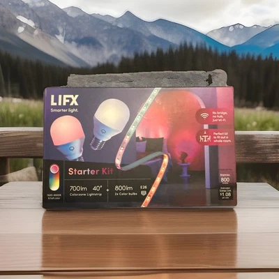 LIFX 60W Equivalent Smart 2-A19 LED Light Bulbs & One 40 in. Strip Light Kit,Wor - Image 1 of 4