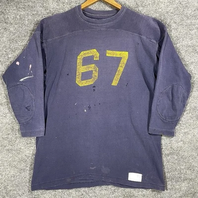 VINTAGE 60s Russell Southern Cotton Football Jersey 67 T Shirt Mens XL 50s - Image 1 of 4