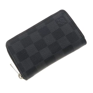 Louis Vuitton Damier Graphite Zippy Coin Purse Wallet Gray N63076 Excellent - Picture 1 of 9