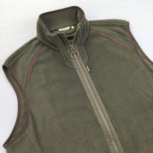 Barbour Vest Mens 2XL Olive Green Fleece Langdale Gilet Full Zip Trim Outdoor - Picture 1 of 14