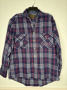 Vintage Eddie Bauer Wool Plaid Flannel Shirt Jacket Shacket Mens Medium 90s Y2K - Picture 1 of 3