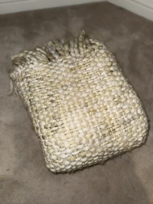 West Elm Basket Woven Neutral Throw, 127x152cm RRP£220 - Image 1 of 4