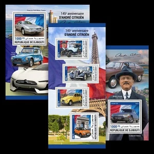 145th anniversary of André Citroën MNH Stamps 2023 Djibouti M/S + 2 S/S - Picture 1 of 4
